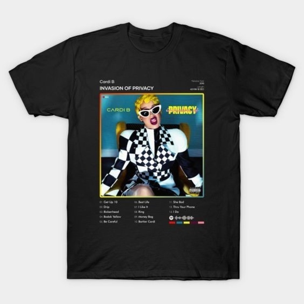 Cardi B - Invasion Of Privacy Tracklist Album T-shirt